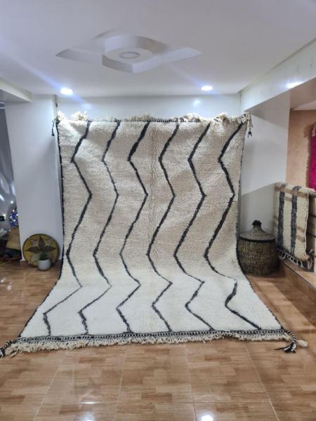 White Nihram Marokkaans handgemaakt tapijt